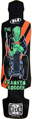 Black Leather Racing Franken Rodder Downhill Longboard Skateboard Deck - 11" x 42.25"