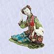 chinese maiden statue and crane porcelain sculpture new