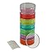 GMS® 7 Day Stackable Pill Organizer with Extra Lid for Travel - (3 Pack) 1 Small, 1 Medium and 1 Large Size and 1 Extra Lid Each