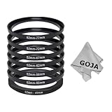 Goja 52MM Adapter Ring Set - Includes: 6 Pcs Step-Up (52mm Lens to 55, 58, 62, 67, 72, 77mm Accessory) + Step-Down (52mm Lens to 49mm Accessory) + Bonus Ultra Fine Microfiber Lens Cleaning Cloth