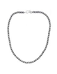 Satin Finish Two-Tone Bead Sterling Silver Necklace-18 Inch, 6mm