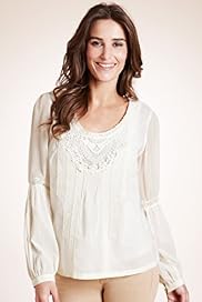 Indigo Collection Pure Cotton Crochet Blouse