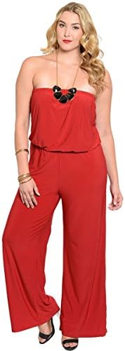 Stanzino Women's Strapless Wide-Leg Plus Size Jumpsuit