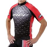 ZIPP Men's Dimpled Short Sleeve Cycling Jersey - Black/Silver/Red (L)