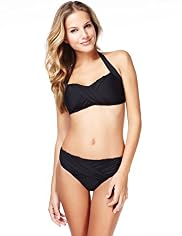 Halterneck Cross Front Padded Bikini Top