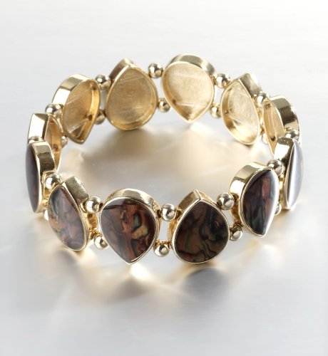 Paua Pear Bead Stretch Bracelet