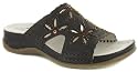 Gluv "Protea" Ladies Leather Beaded Mule Sandal Shoes - Brown