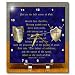 Ephesians 6 verses 10, 14, 15 Put on full armor of God illustrated with breastplate, shield, swords - 6x6 Desk Clock