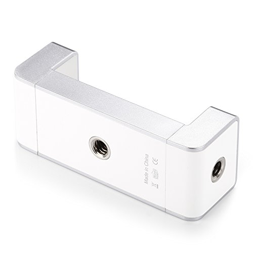 NeewerÂ® Easy-Adjust Two-way Smartphone Tripod Spring Lock Holder for iPhone 6 6+ 5S 5C 5 4S 4 Gold, Google Nexus 5 Samsung Galaxy S5 S4 S3 (White)