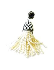 Sterling Silver Diamond Pave Gemstone Tassel Pendant Fashion Jewelry