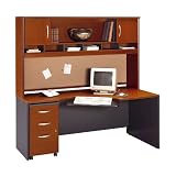 Auburn Maple and Graphite Corner Desk with Hutch Auburn Maple/Graphite Gray