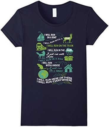 Women's I Will Run Everywhere T-Shirt Medium Navy