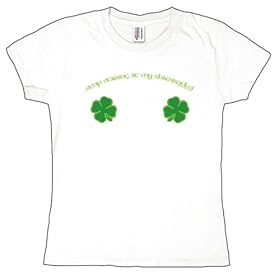 Stop Staring At My Shamrocks Ladies T-Shirt