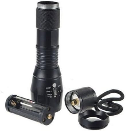 Edis Super Bright Portable UltraFire A100/E17 5 Modes 2000 Lumen CREE XML XM-L T6 Zoom Adjustable LED Flashlight Torch Lamp+18650 Battery+Charger+Green Packaging Box Kits,Perfect for Camping,Hiking,Hunting Portable