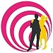 007 People (Pink) By Puntoos. ART PRINT ON CANVAS with 1 1/2 inch deep bars. Size: 12 x 12 Inches