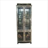 Oriental Furniture Black Chinese Curio Cabinet LCQ-CB-CURIO