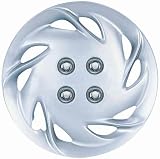 Drive Accessories KT880-15S/L 15 Silver and Lacquer ABS Plastic Wheel Cover Replica Hubcaps - Pack of 4