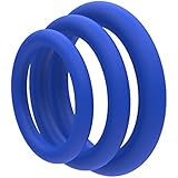 Lynk Pleasure Products Super Soft Erection Enhancing Blue Cock Ring 3 Pack - 100% Medical Grade Pure Silicone Penis Ring Set for Extra Stimulation for Him - Bigger, Harder, Longer Penis