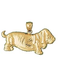 Dazzlers Solid 14k Gold Basset Hound Dog Charm Pendant Available in three colors from jewelsberry (weights: 5.5 grams only)