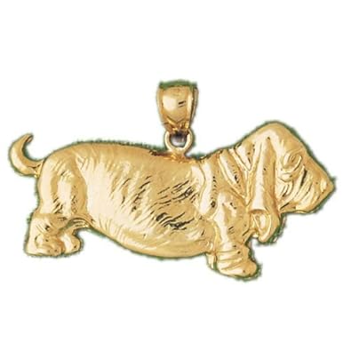 Cheap Girls Jewelry Dazzlers Solid 14k Gold Basset Hound Dog Charm Pendant Available in three colors from jewelsberry (weights: 5.5 grams only) For Sale
