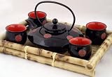 Contemporary Art Decor Porcelain tea set 5 pcs In Wooden Gift Box