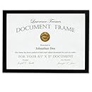 Lawrence Frames Black Wood Certificate Picture Frame, Gallery Collection, 8-1/2 by 11-Inch