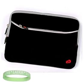 MSI 12.1-Inch Laptop Carrying Sleeve with Extra Pocket ( Black ) ( MSI VR220-004US, MSI PR201-019US, ect.) + Live*Laugh*Love Wrist Band!!!