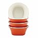 Rachael Ray Dinnerware Round and Square 4-Piece Stoneware Cereal Bowl Set, Orange