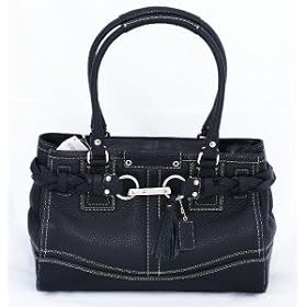 discount AUTHENTIC COACH HAMPTONS LEATHER CARRYALL F 13084 - Black for sale