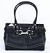 AUTHENTIC COACH HAMPTONS LEATHER CARRYALL F 13084 - Black