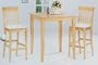 3pcs Maple Wood Finish Kitchen Bar Table w/2 Stools Complete Set