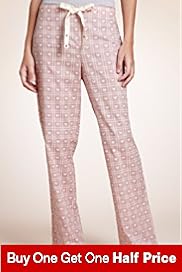 Pure Cotton Heart Check Print Pyjama Bottoms