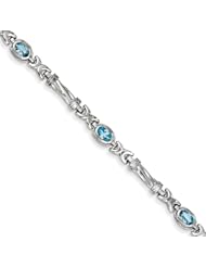14k Gold White Gold 2ct. Blue Topaz Bracelet
