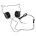Lux Accessories Black Cat Ear Headphones Wire Frame Headset w Microphone