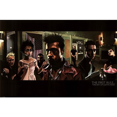 The First Rule - Pop-Art / Movie Poster (Fight Club by Justin Reed) Movie Poster Print, 36x24 Collections Poster Print, 36x24 Collections Poster Print, 36x24
