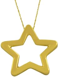 14 Karat Yellow Gold Star Necklace (17 Inch)