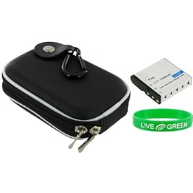 EVA Hard Shell Carrying Case (Black) and NB-6L Battery for Canon PowerShot SD3500IS 14.1 MP Digital Camera Black