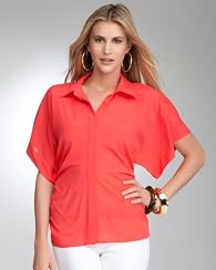 Silk Kimono Button Down Blouse