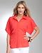 Silk Kimono Button Down Blouse - HIBISCUS (XL)
