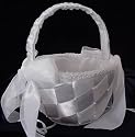 New White Bridal Accessory Diamond Design Basket (FB800)