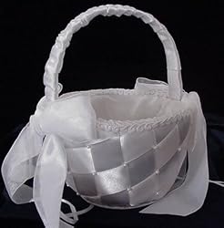 New White Bridal Accessory Diamond Design Basket (FB800)