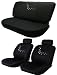 Dog Puppy Animal Embroidered Paw Prints Seat Covers Black Color LOW Back Seat Covers and Back Bench Seat Cover
