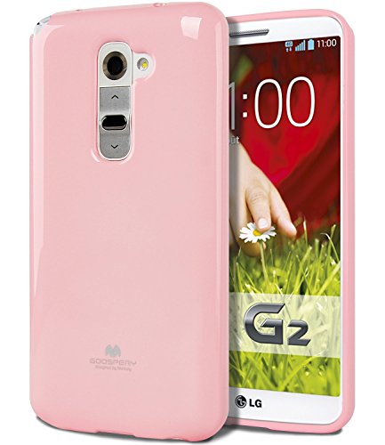 LG G2 Case, [Ultra Slim Fit] Goospery® Color Pearl Jelly Case *Slight Pearl Glittery Sheen* Premium TPU Cover [Shock Absorption] for LG G2 - Baby Pink