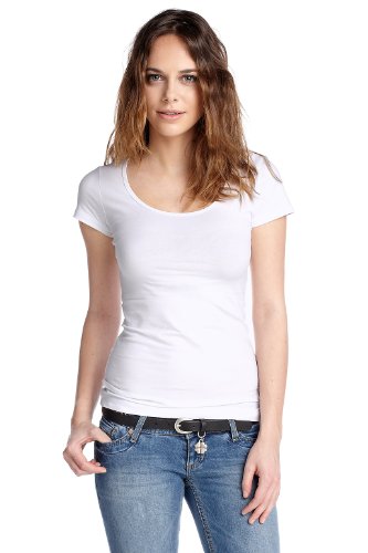 edc by ESPRIT Damen T-Shirt N42715, Gr. 42 (XL), Wei&szlig; (white 114) Preisvergleich