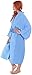 Simplicity Men/Women's 100% Cotton Waffle Weave White Spa Robe, Sky Blue