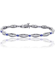 7.15ct Sapphire & Diamond Accented Bracelet 14k