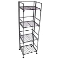 Seville Classics Wrought Iron 4-Tier Square Shelving Unit - Gray