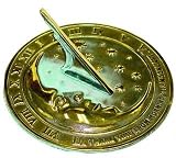  : Rome 8.5" Moon and Stars Sundial Brass W/ Verdigris Hilights