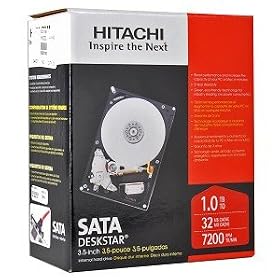 Hitachi 1 TB Deskstar SATA 7200 RPM 32 MB Cache Internal Hard Drive HD31000 IDK/7K - Retail