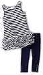 Flapdoodles Girls 2-6X Nautical Star Rouched Dress Set